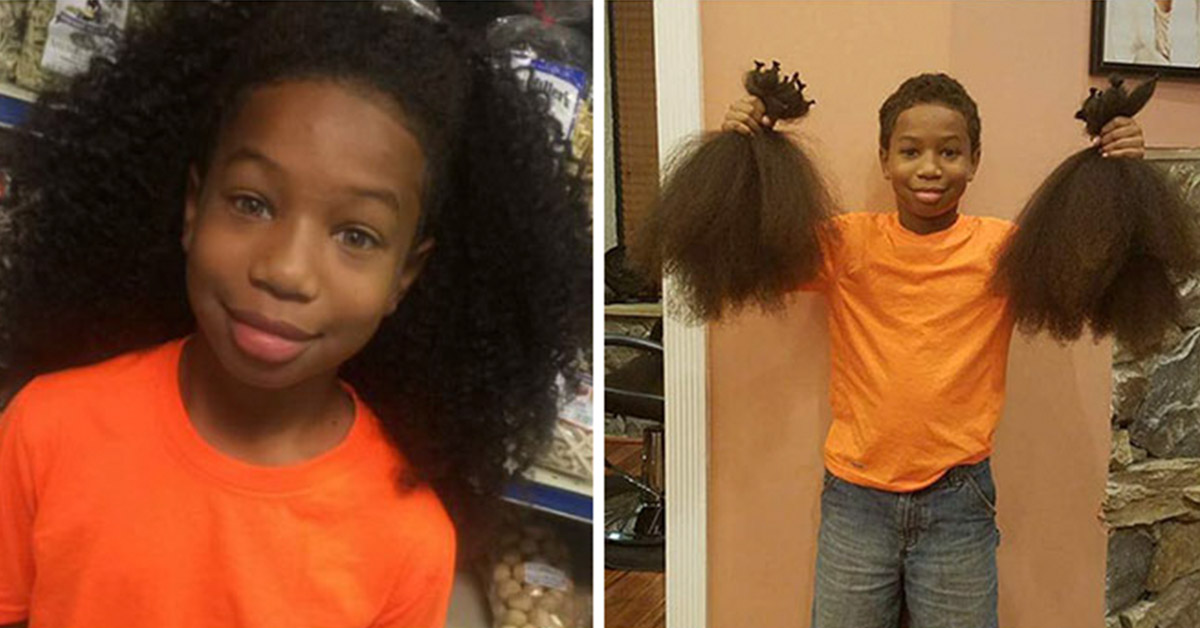 This Kind 8 Year Old Boy Spent 2 Years Growing His Hair Out To