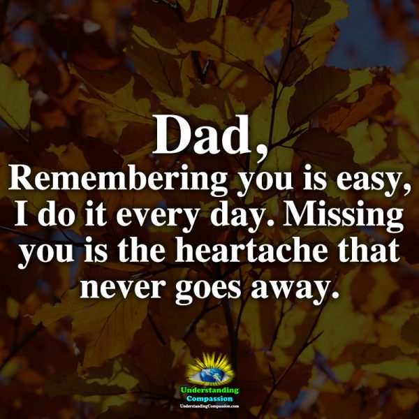 Dad, Remembering you is easy, I do it every day. Missing you is the ...