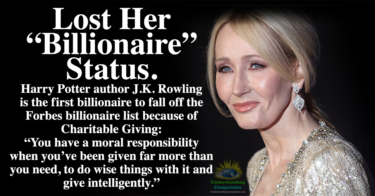 Harry Potter Author J K Rowling Is The First Billionaire To Fall Off The Forbes Billionaire List Because Of Charitable Giving