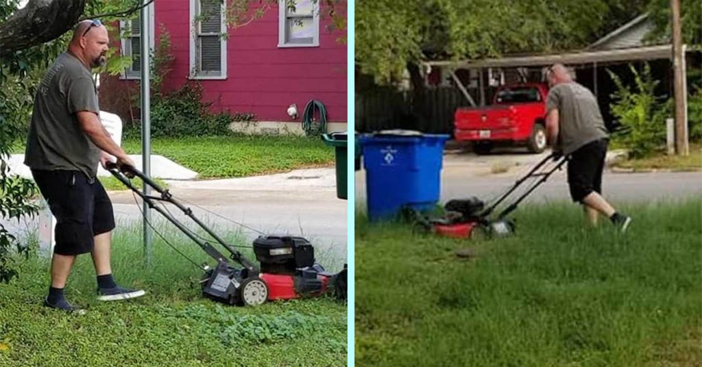 Kind Dad Seen Mowing Ex-Wife's Lawn 28 Years After Getting Divorced